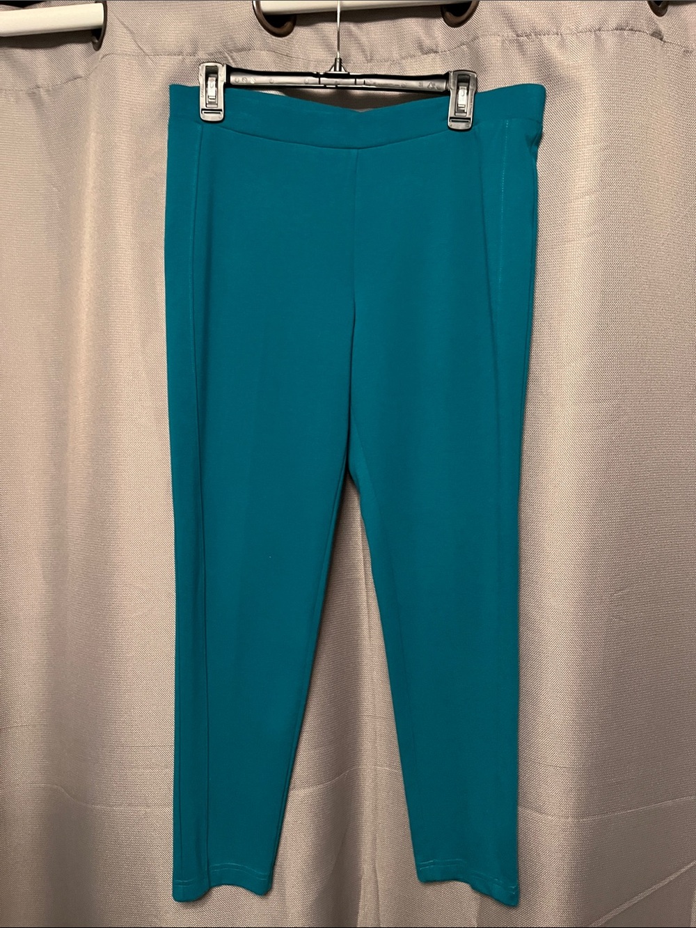 Slim Pull-On Cropped Pants in Teal